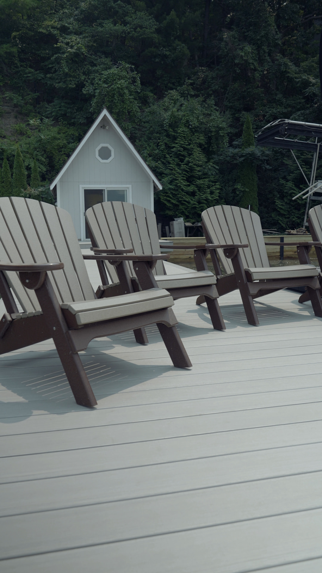 Deck chairs on the completed East Lake dock